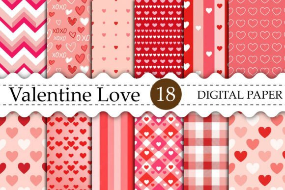 Download Valentine Love Digital Paper Bundle - Bundle Collection