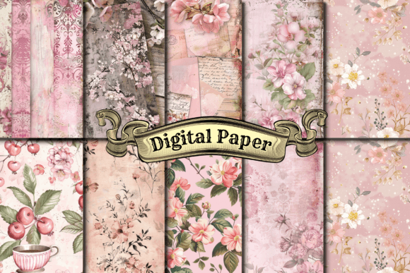 Download Soft Pink Junk Journal Digital Paper - Soft pink Collection