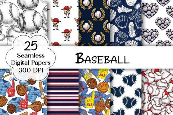 Download Baseball Digital Paper Bundle - Bundle Collection