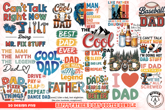 Download Happy Father's Day Quotes Bundle PNG - Bundle Collection