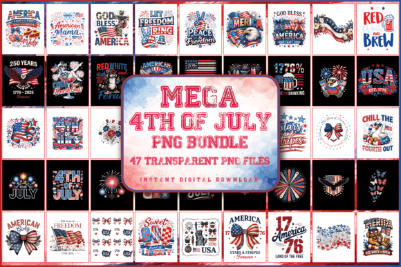 Download Mega 4th of July PNG Bundle – 47 Designs - Bundle Collection
