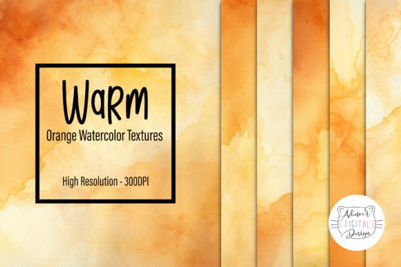 Download Warm Orange Watercolor Textures - Warm orange Collection