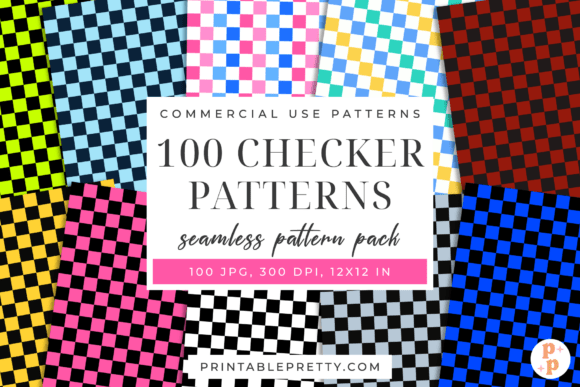Download 100 Checker Pattern Digital Paper Bundle - Bundle Collection