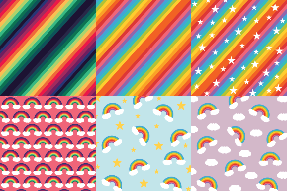 Download Rainbow Pattern Bundle, Digital Paper - Bundle Collection