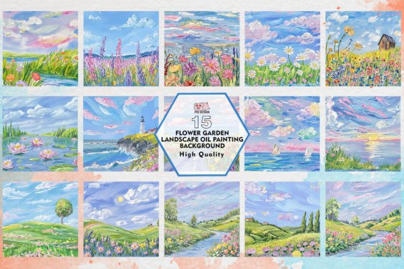 Download Flower Garden Landscape Oil Painting - Flower garden Collection