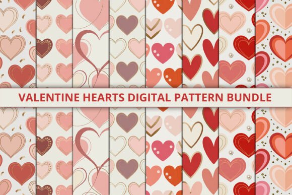 Download Valentine Hearts Digital Pattern Bundle - Bundle Collection