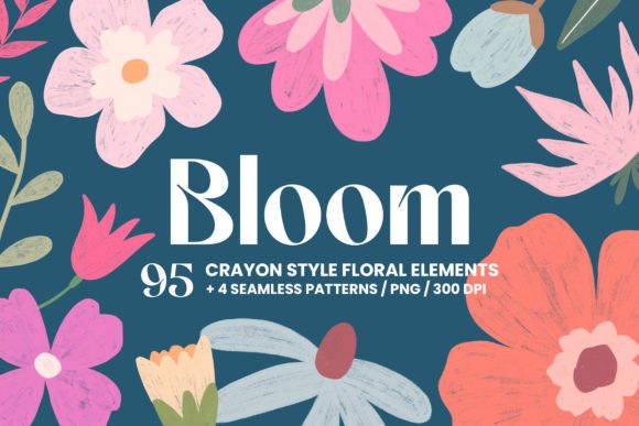 Download Bloom - Crayon Pencil Hand Drawn Flowers - Hand drawn Collection