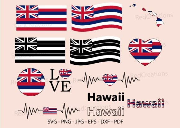 Download Hawaii Flag Svg Bundle, Hawaii Name - Bundle Collection