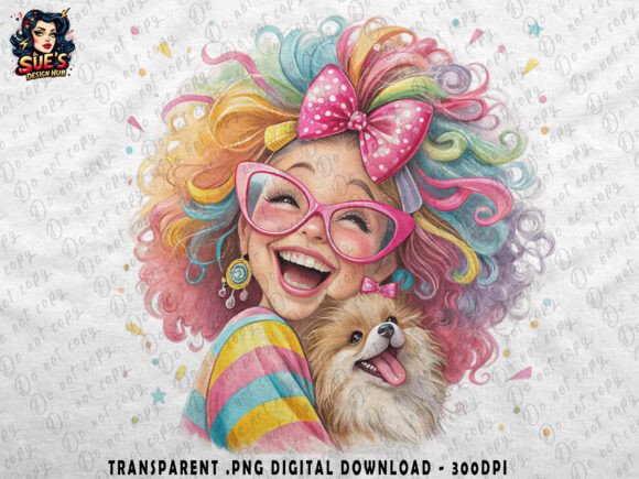 Download Rainbow Hair Girl &amp; Pup | Joyful PNG - Premium Resources