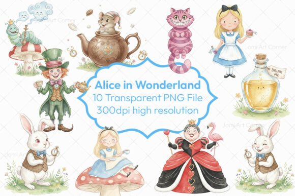 Download Alice Wonderland Clipart PNG Bundle Sets - Bundle Collection