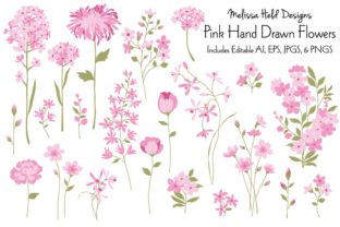 Download Pink Hand Drawn Flowers - Hand drawn Collection