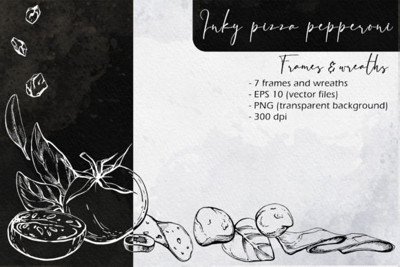 Download Inky Pizza Pepperoni: Frames and Wreaths - Premium Resources