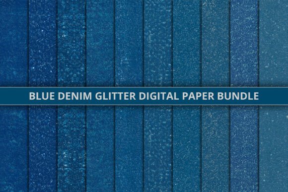 Download Blue Denim Glitter Digital Paper Bundle - Bundle Collection
