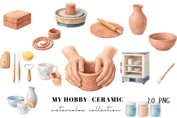 Download Pottery Workshop Watercolor Clipart - Pottery Collection