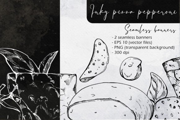 Download Inky Pizza Pepperoni: Seamless Banners - Premium Bundle