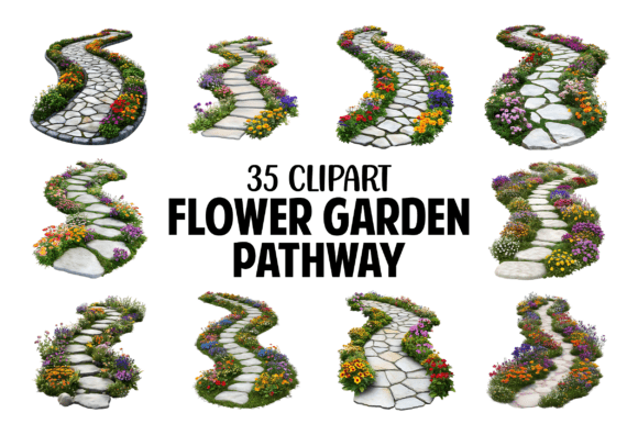 Download Flower Garden Pathway Clipart Bundle PNG - Bundle Collection