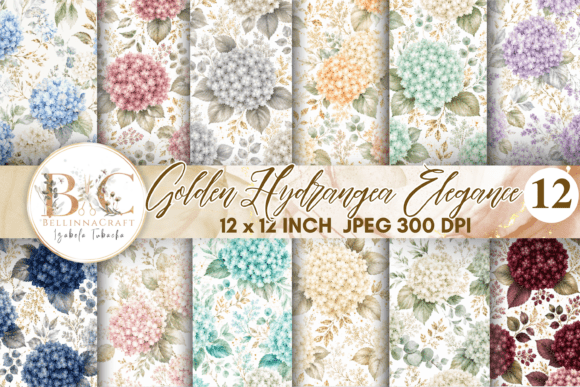 Download WatercolorHydrangea Digital Paper Bundle - Bundle Collection