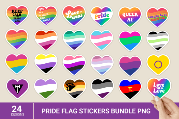 Download Pride Stickers Bundle, LGBTQ Pride Flag - Bundle Collection