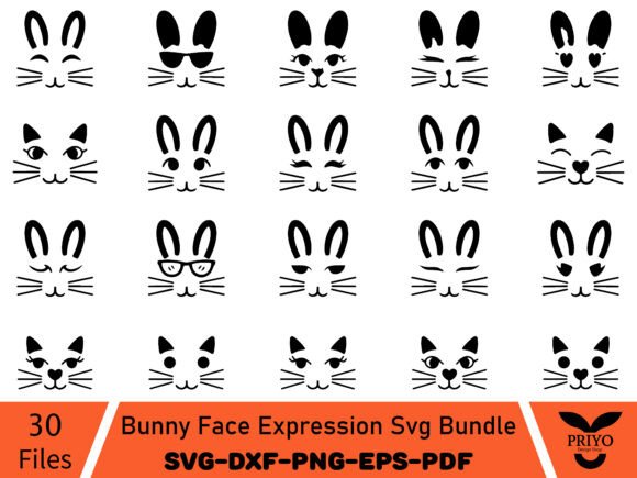 Download Bunny Face Expression Svg Bundle - Bundle Collection